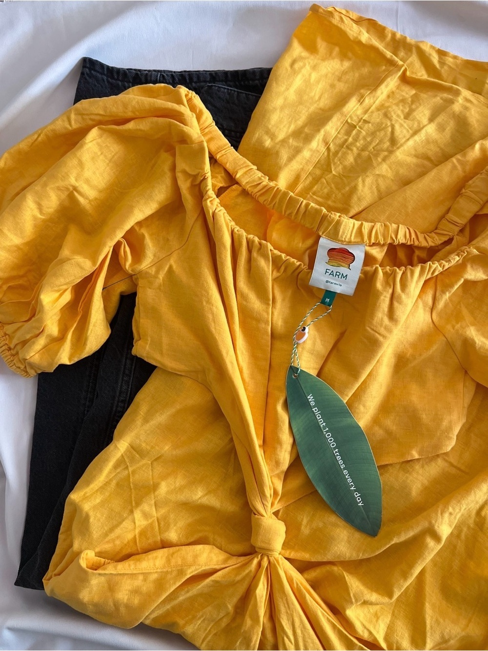 NWT Farm Rio Puff-Sleeve Knotted Maxi Dress ✨🦜 - Picture 4 of 5